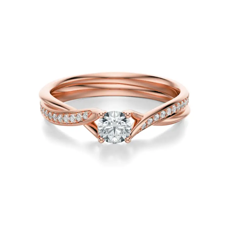 Pierścionek z różowego złota z diamentami AJPZ_123